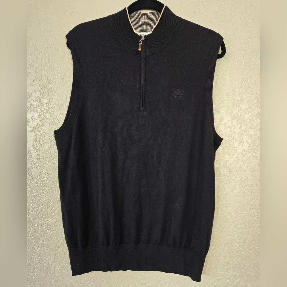 Peter Millar Silk, Cotton, Cashmere Vest Black L